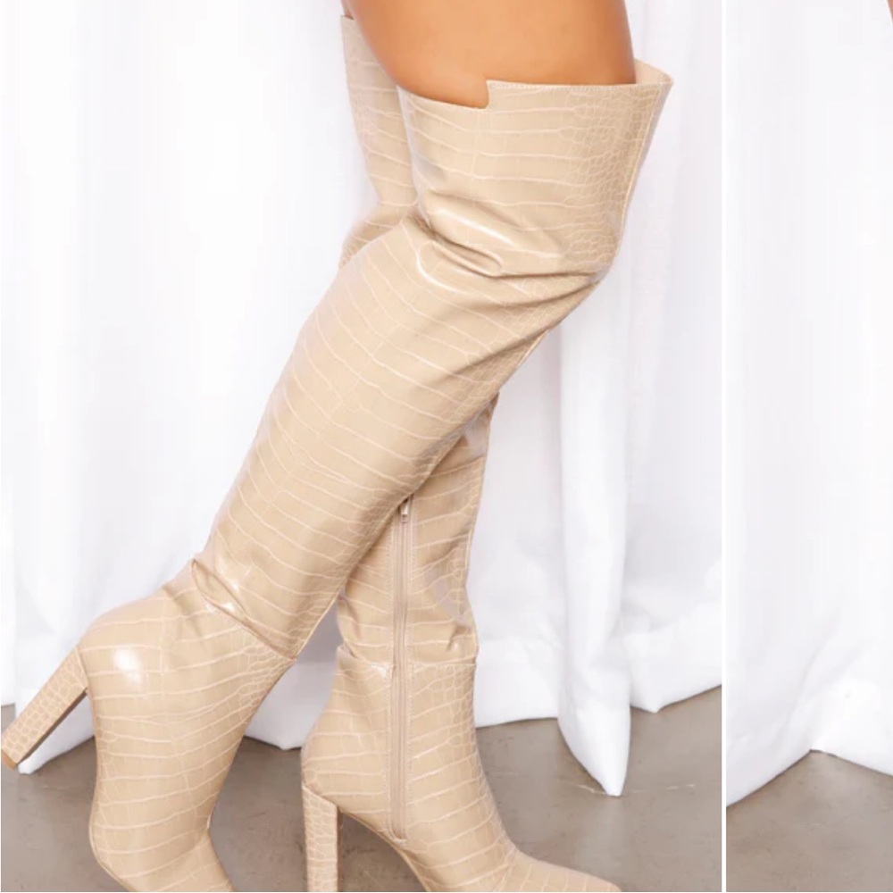 Tan snake skin boots brand new fashion nova size 9 - Picture 2 of 8